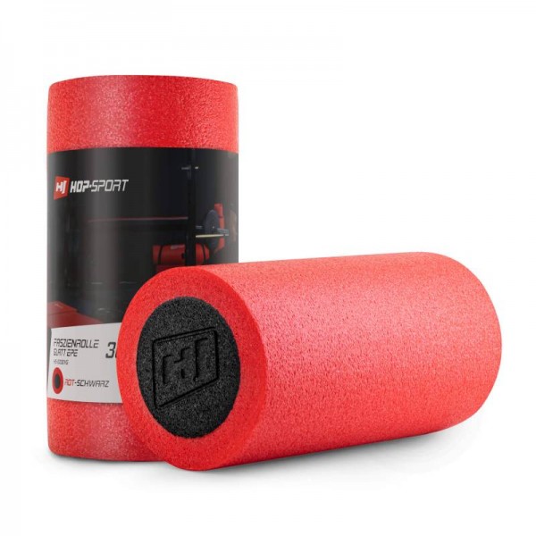Масажний валик (ролик) для спини, фітнесу 30 см Hop-Sport HS-E030YG червоний гладкий