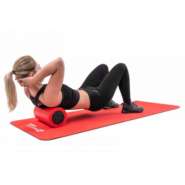 Массажный валик (ролик) для спины, фитнеса 30 см Hop-Sport HS-E030YG красный гладкий