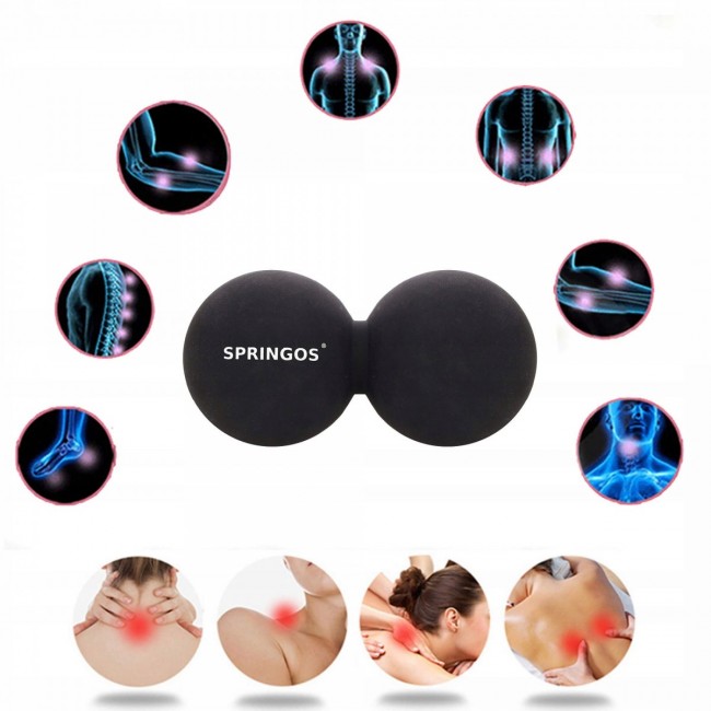 Массажный мяч двойной Springos Lacrosse Double Ball 6.5 x 13 см FA0053, массажер