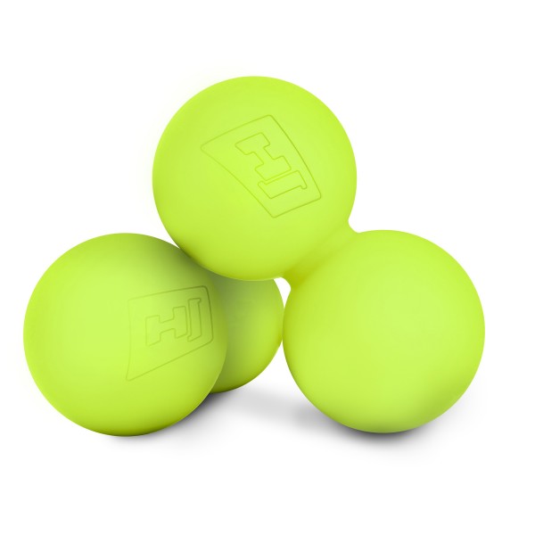 Силіконовий масажний подвійний м'яч 63 мм Hop-Sport HS-S063DMB салатовий