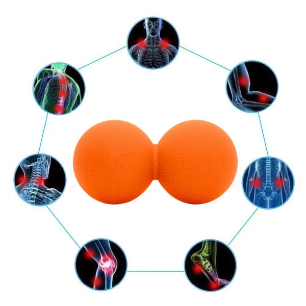 Масажний м'яч подвійний Springos Lacrosse Double Ball 6 x 12 см FA0023, масажер для спини, шиї