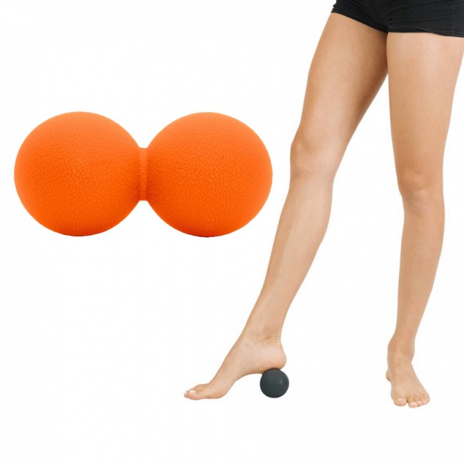 Массажный мяч двойной Springos Lacrosse Double Ball 6 x 12 см FA0023, массажер для спины, шеи