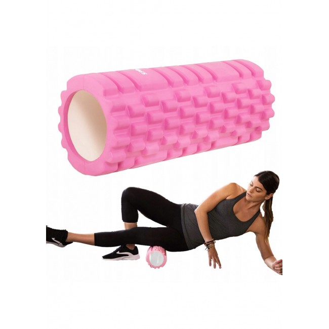 Массажный ролик (валик, роллер) Springos 33 x 14 см FR0017 Pink