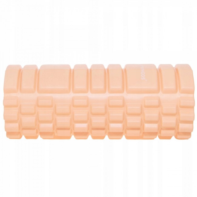 Массажный валик (ролик) для спины, фитнеса 33 см Springos FR0021 Light Orange рельефный