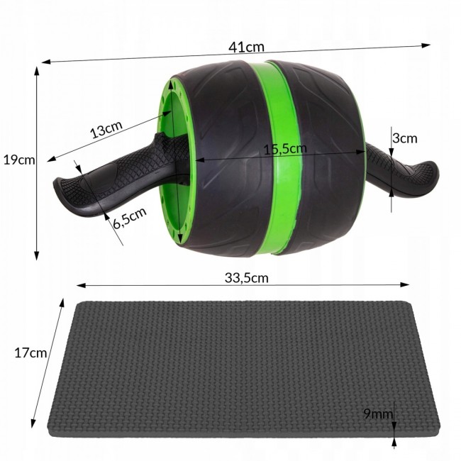 Ролик (колесо) для пресса с возвратным механизмом Springos AB Wheel FA5010 Black/Green