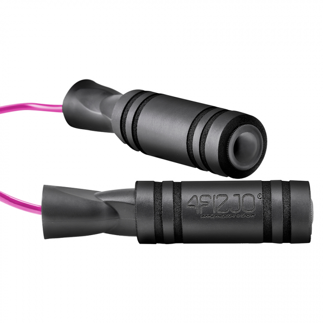 Скакалка з підшипниками 4FIZJO Basic Black/Pink (P-5907739313140)