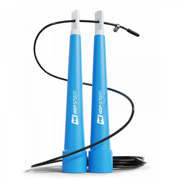Скоростная скакалка Crossfit с пластиковыми ручками Hop-Sport HS-P010JR голубая