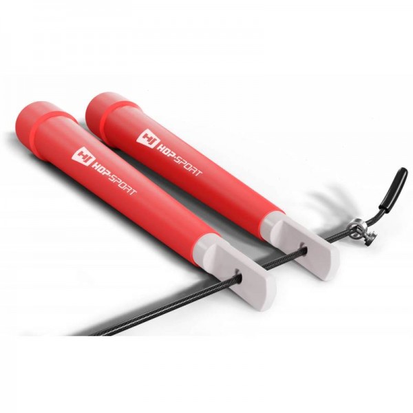 Скоростная скакалка Crossfit с пластиковыми ручками Hop-Sport HS-P010JR красная