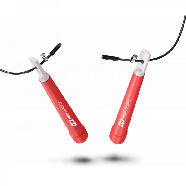 Швидкісна скакалка Crossfit з пластиковими ручками Hop-Sport HS-P010JR червона
