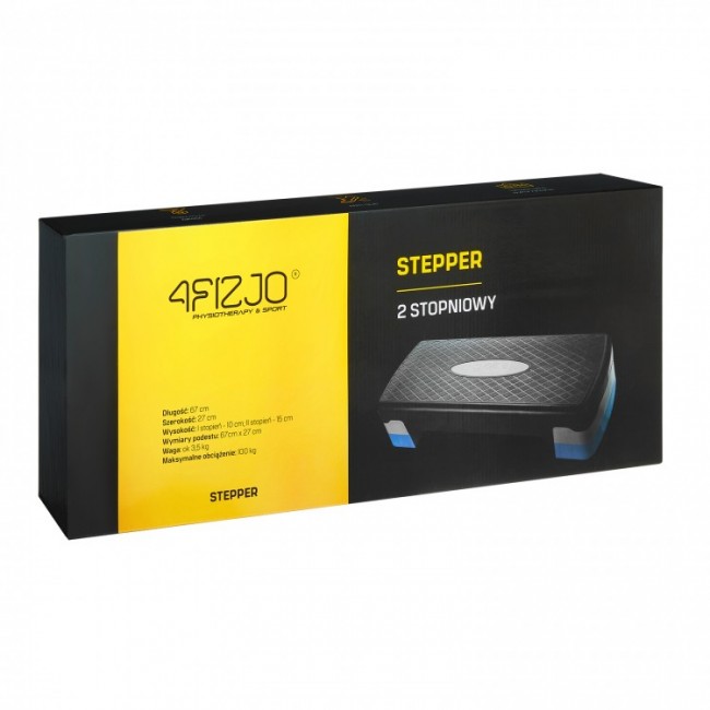 Степ-платформа 2-ступенчатая 4FIZJO 69 х 28 х 10-15 см Black/Yellow (P-5907739310408)