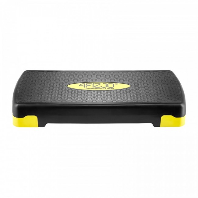 Степ-платформа 3-ступінчаста 4FIZJO 69 х 28 х 10-15-20 см Black/Yellow (P-5907739311436)