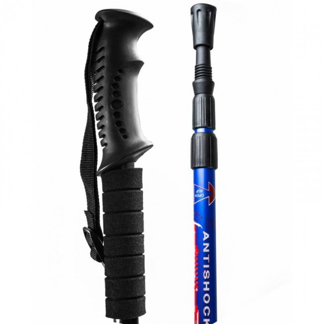 Треккинговые палки для скандинавской ходьбы регулируемые Hop-Sport Everest синие