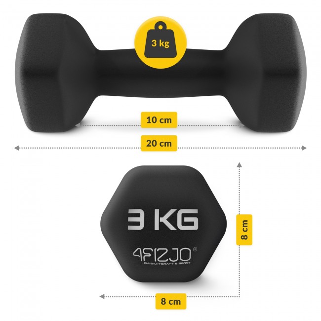 Гантели для фитнеса виниловые 4FIZJO Classic 2 x 3 кг (P-5907739311986)
