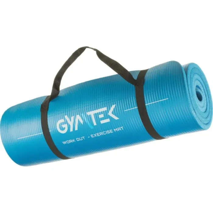 Коврик (мат) для фитнеса и йоги Gymtek NBR 1,5 см голубой