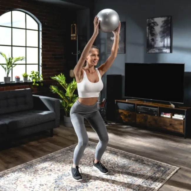 Фітбол Hop-Sport 25см сріблястий