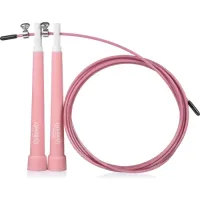 Скакалка Queenfit Speed із пластиковими ручками рожева