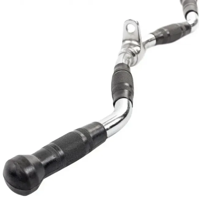 Ручка для верхней тяги York Fitness 70см W-образная с резиновыми рукоятками, хром