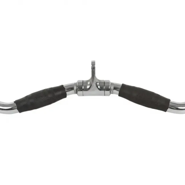 Ручка для верхней тяги York Fitness 70см W-образная с резиновыми рукоятками, хром