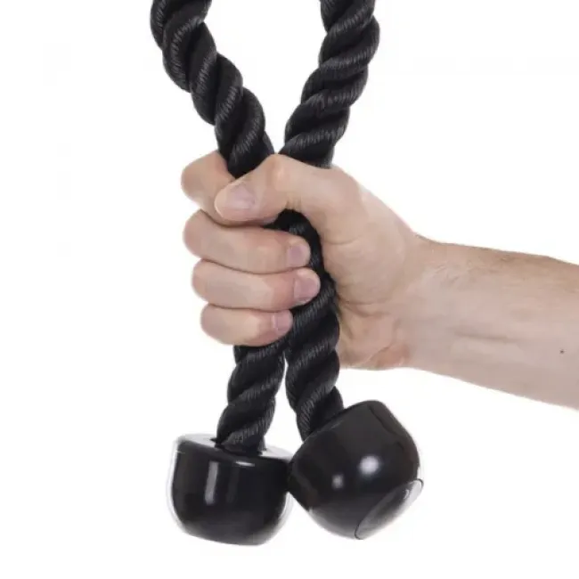 Канат для тяги York Fitness двойной хват на трицепс с вращающимся подвесом, хром