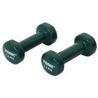 Гантелі для фітнесу вінілові круглі York Fitness 2х1, 5кг зелений