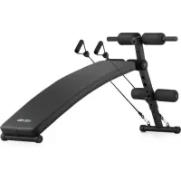 Наклонная скамья для тренировок пресса Gymtek XL200 с эспандерами для дома