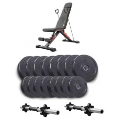 Набор Elitum Titan гантели 2х31кг с скамьей Hop-Sport HS-2080 HB