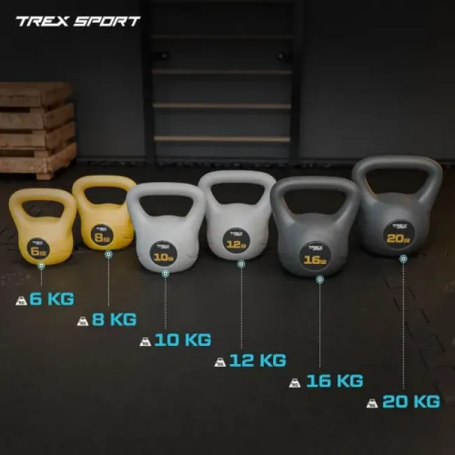 Гиря виниловая 16кг Trex Sport TX-016CKB черный