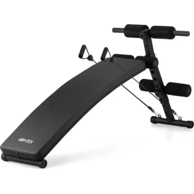 Наклонная скамья для тренировок пресса Gymtek XL200 с эспандерами для дома