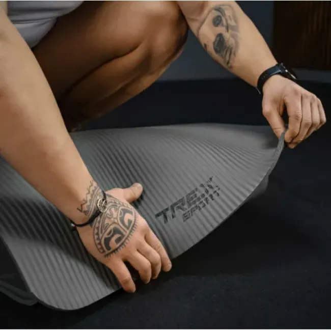Коврик для йоги Trex Sport TX-018NGM NBR 1см 180х60 серый