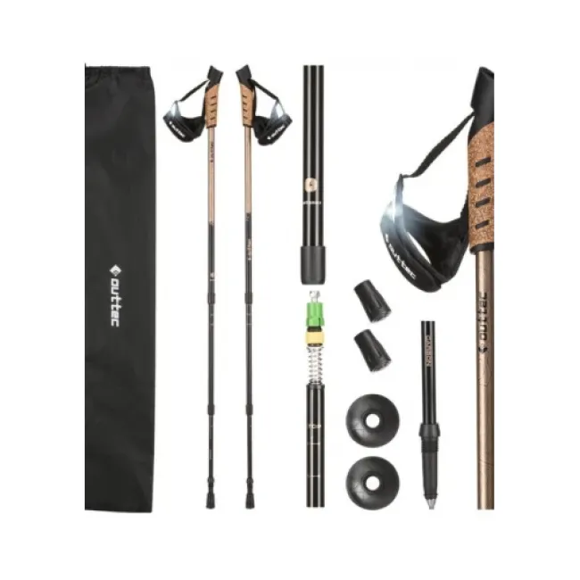 Треккинговые палки Outtec 3-х секционные 70-135 cм Anti-shock Carbon Треккинговые палки Outtec 3-х секционные 70-135 cм Anti-shock Carbon