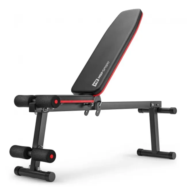 Набор Hop-Sport Premium 75 кг со скамьей HS-1010 Pro, штангами и гантелями