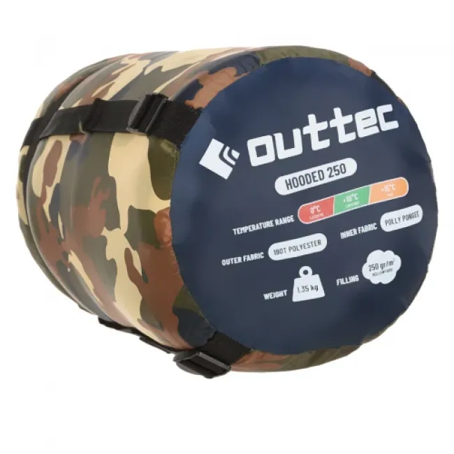Спальный мешок одеяло Outtec с капюшоном камуфляж
