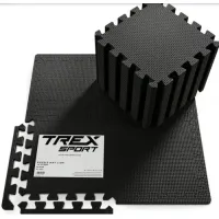 Мат-пазл EVA 1см Trex Sport TX-010PM - 24 частей черный