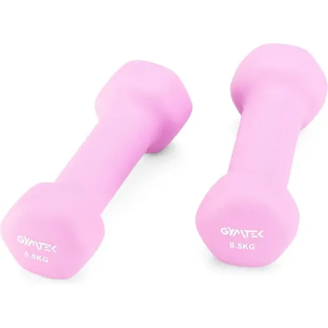 Гантелі для фітнесу неопренові Gymtek Hex 2х0,5 кг рожевий