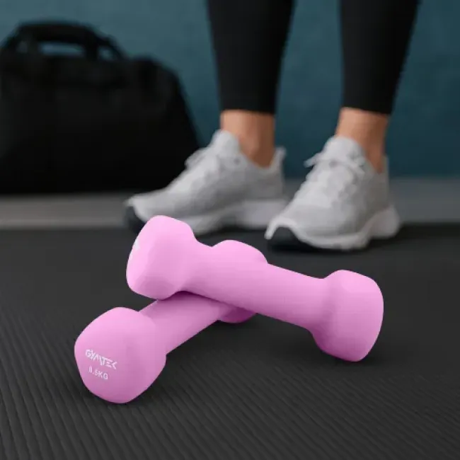 Гантелі для фітнесу неопренові Gymtek Hex 2х0,5 кг рожевий
