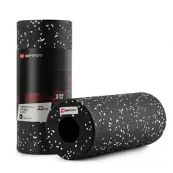 Ролер масажер (валик, ролик) гладкий Hop-Sport EPP 33см HS-P033YG чорно-білий