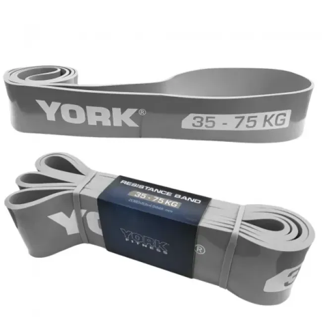 Резинка для фитнеса York 35-75кг - 2080x85x4,5 мм, серый