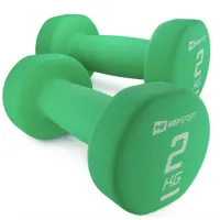 Набір гантелей для фітнесу неопренових круглих Hop-Sport HS-V020DR 2x2 кг зелений
