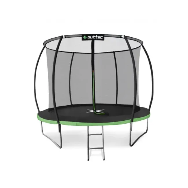 Батут Outtec Premium 8ft (252cm) черно-зеленый с внутренней сеткой