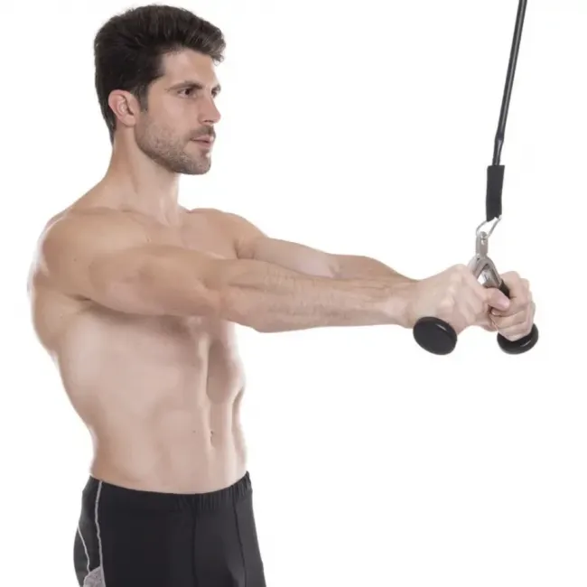 Ручка для тяги York Fitness V-подібна на трицепс з гумовими рукоятками, хром