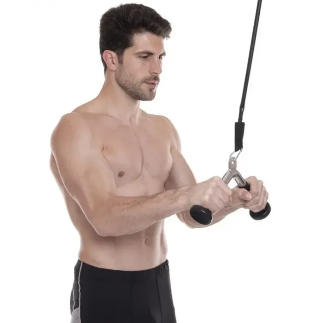 Ручка для тяги York Fitness V-подібна на трицепс з гумовими рукоятками, хром