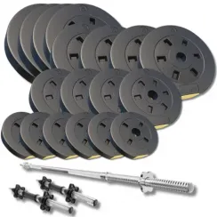 Набор со штангой и гантелями Besport PowerPro 89кг (гриф 167см)