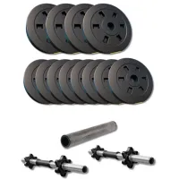 Набор гантели-штанга 2в1 Besport PowerPro 42кг с переходником