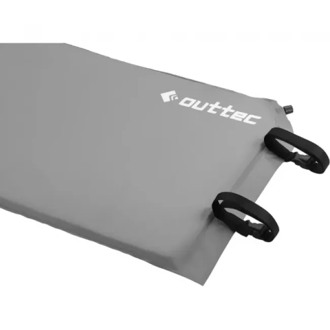 Самонадувающийся коврик Outtec с подушкой гладкий серый
