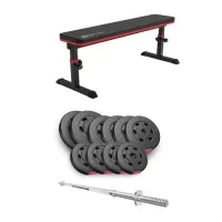 Набор Hop-Sport Premium 59 кг со скамьей HS-1025 Pro и штангой