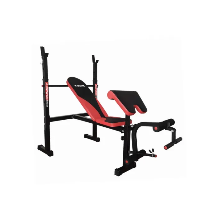 Лава для жиму York Fitness ASPIRE 320 зі стійкою для штанги та партою Скотта