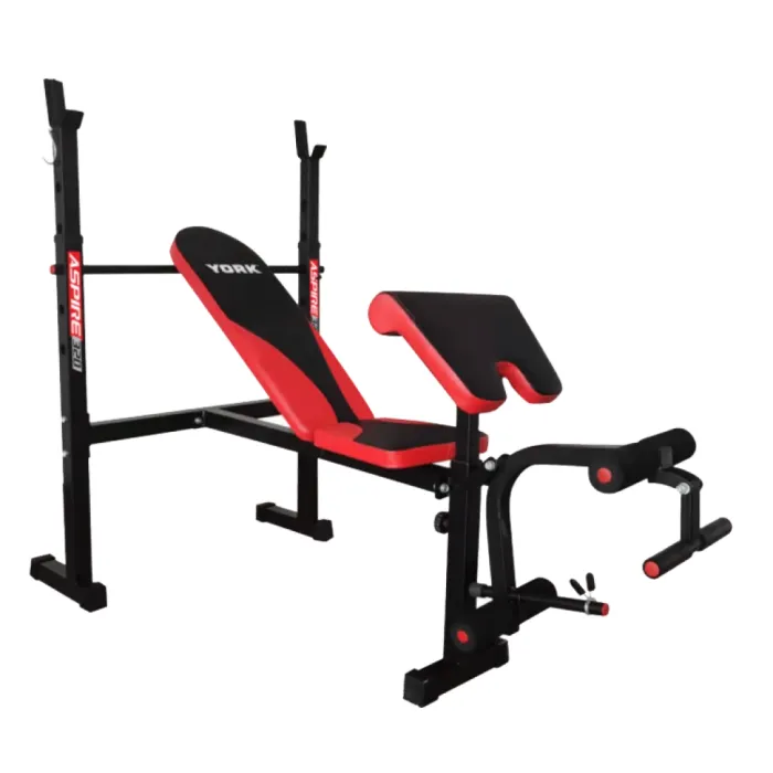 Лава для жиму York Fitness ASPIRE 320 зі стійкою для штанги та партою Скотта