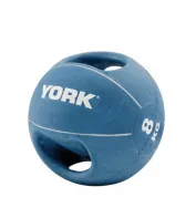 М'яч медбол 8 кг York Fitness із двома ручками синій