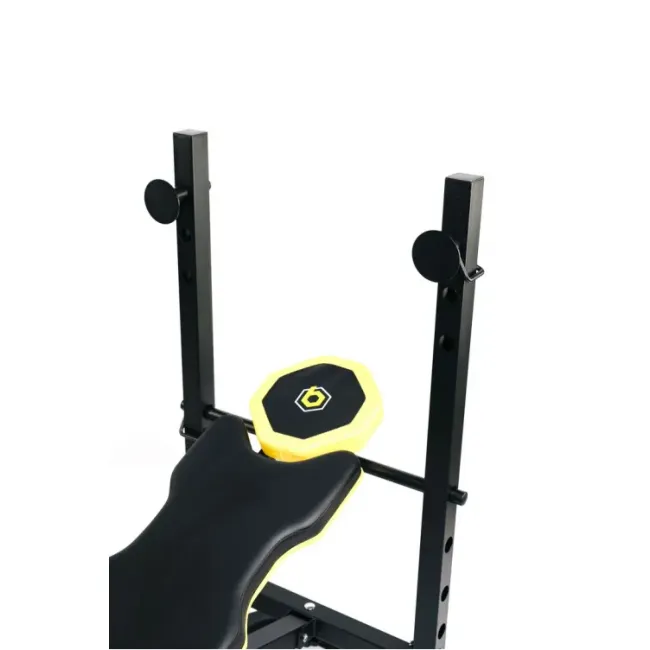 Тренировочная скамейка Besport WB-003 горизонтальная для жима со стойкой под штангу