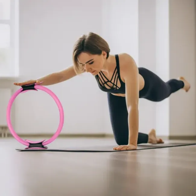 Кольцо для пилатеса Gymtek армированное стекловолокно 38см розовый